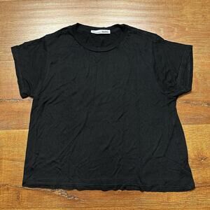 Reformation T Shirt XS Black Crew Neck Short Sleeve Minimal City Essential Basic
